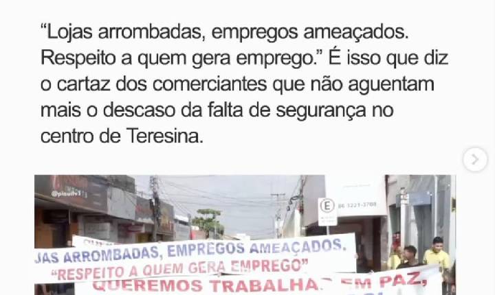 Joel apoia comerciantes que fizeram protesto por falta de segurança
