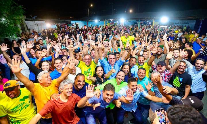 Joel Rodrigues e Ciro Nogueira recebidos por multidão no Vale Quem Tem