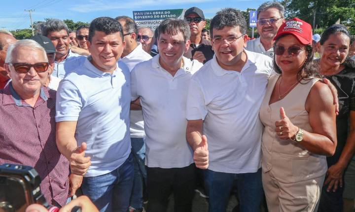 Rafael Fonteles visita construção de pista de caminhada em Bom Princípio do Piauí
