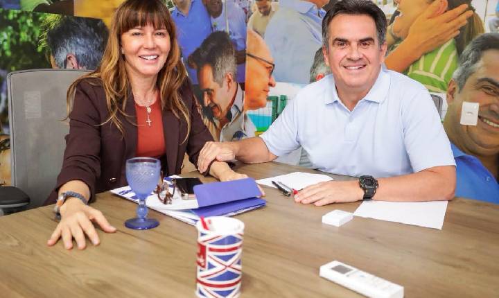 Senador Ciro Nogueira recebe em casa Ivanária Sampaio, prefeita de Esperantina