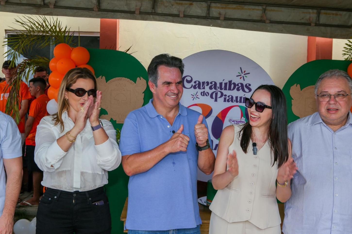 Senador Ciro Nogueira (PP) e prefeita Andressa Leal (PT) inauguram obras em Caraúbas do Piauí