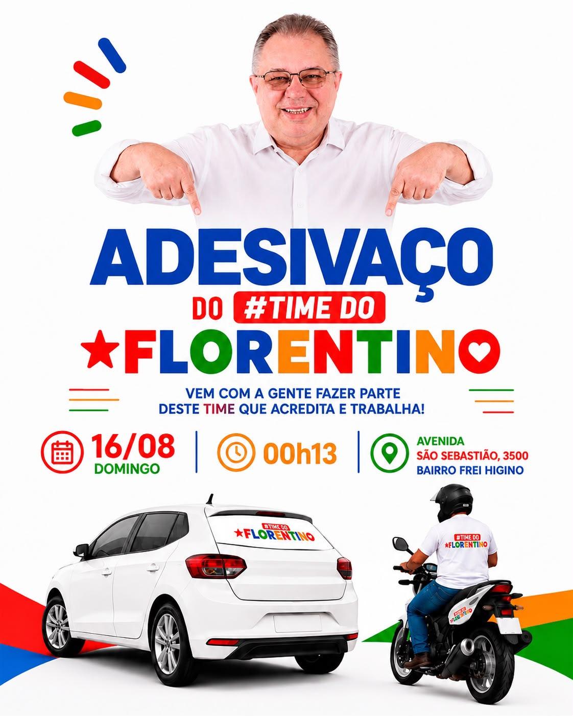 Florentino Neto realiza adesivaço em Parnaíba para largada da campanha à reeleição 