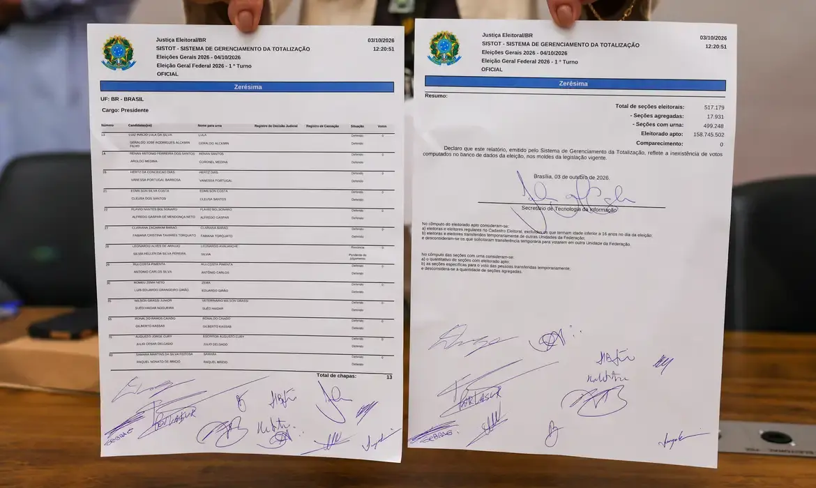 TSE faz teste final de sistemas e emite zerézima das urnas antes das eleições